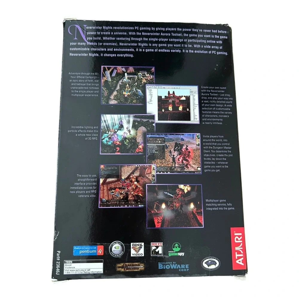 Bio Ware Neverwinter Nights Forgotten Realms PC CD-ROM Video Game Complete CIB